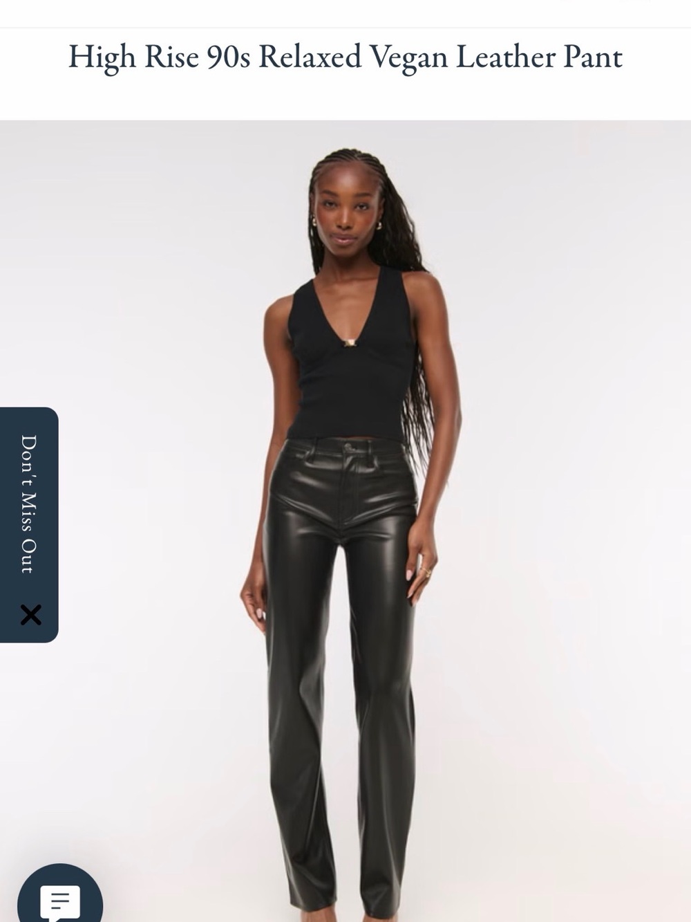Abercrombie & Fitch Black Vegan Leather Ankle Pants